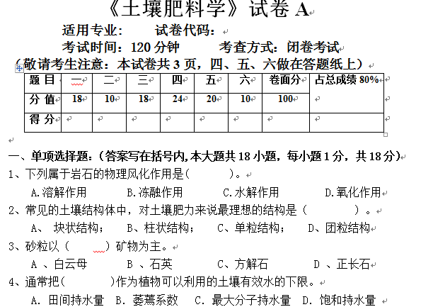 土壤肥料A